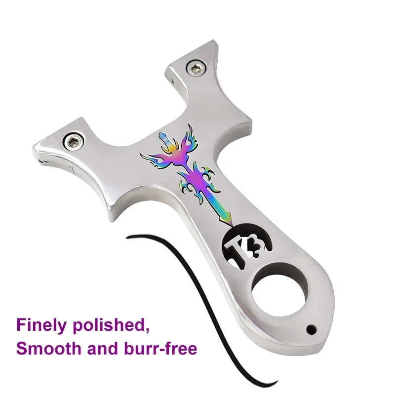 One-piece All-metal Stainless Steel Slingshot Color Electroplated Metal Sling Hunting Shooting Equipment Rapid Shooting Tool
