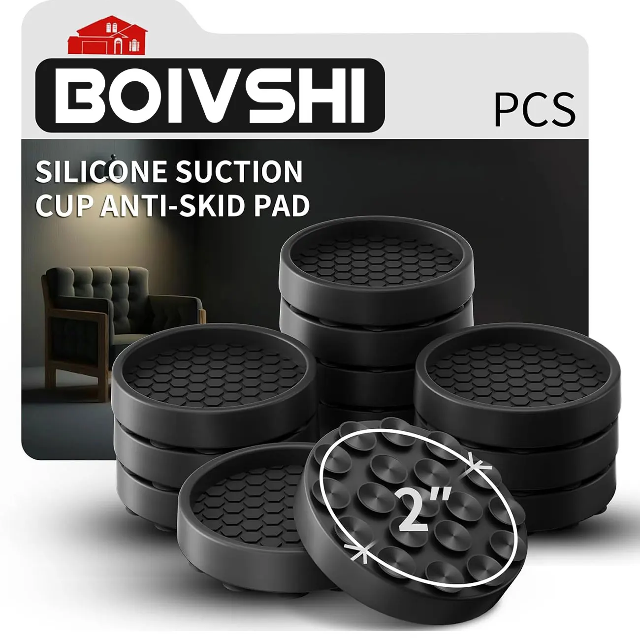 

BOIVSHI 4PCS Anti Vibration Feet Pads For Washing Machine Prevent Sliding Out Soundproofing Base for Appliances Floor Protector