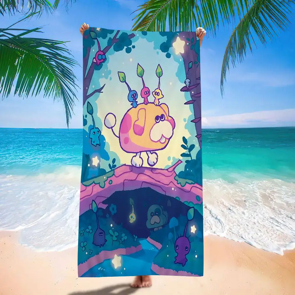 Animation P-PIKMIN Microfiber Printed Beach Towel Mountain Climbing Yoga Beach Swimming Running Absorbent Soft Towel