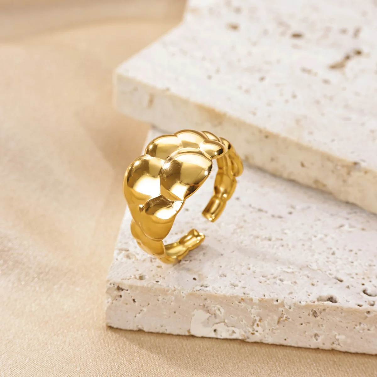 Wunderschöne Ringe mit unterschiedlich breiten Wolkenmuster-Designs, anlaufbeständig, 18K vergoldeter Edelstahl, für Damen, Schmuckgeschenk 2026 – Detail 7