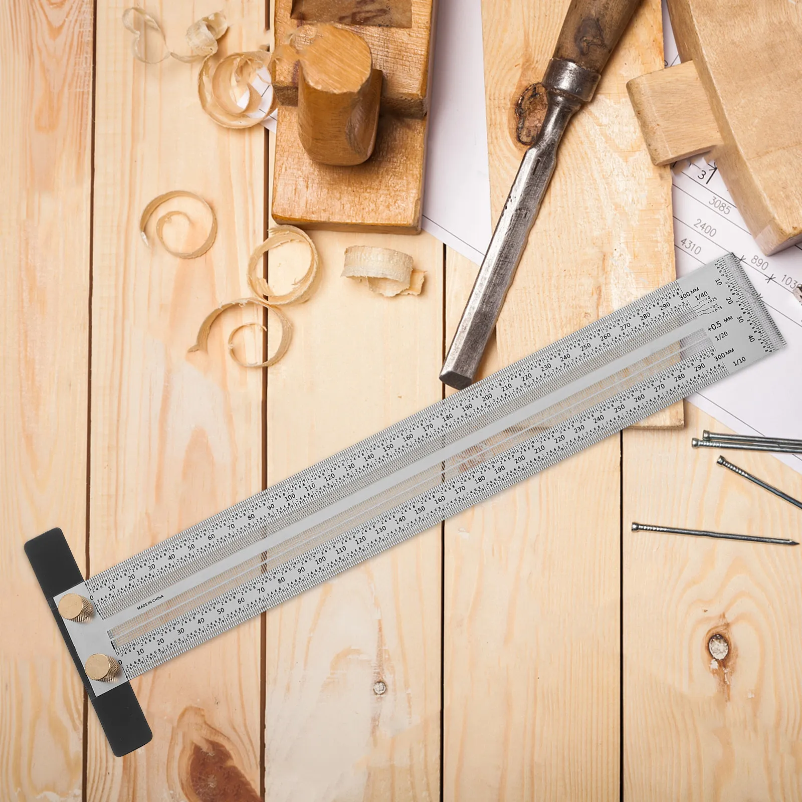Woodworking Ruler T-Square 300 - огляд і ціна Workshop Marking Tools