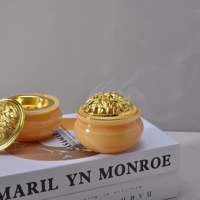 Custom Natural Marble Jade Jewelry Storage Box Spice Tea Canister Decorative Ornament Craft Container for Home Decoration