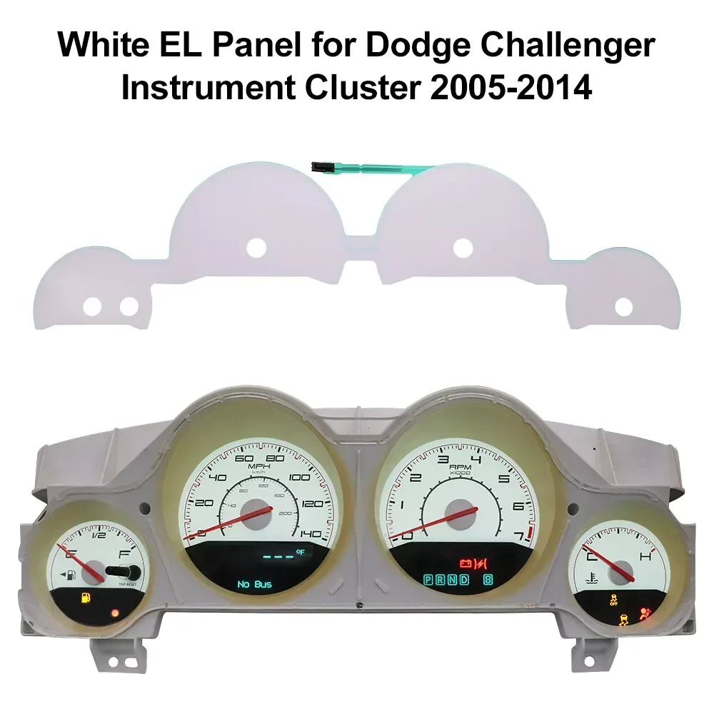 White EL Panel for Dodge Challenger Magnum Charger Gauge Cluster