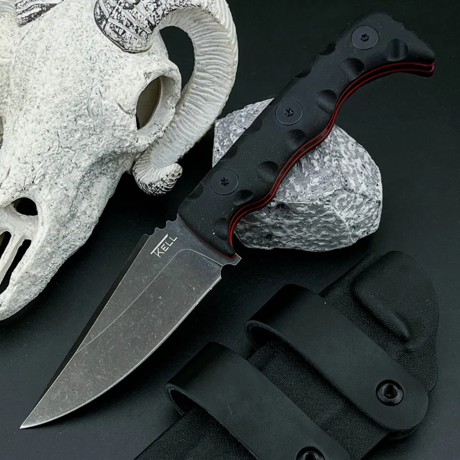 

Черный прямой нож T.KELL 003, лезвие 7Cr13Mov, ручка G10, подходит для походов и кемпинга, натуральный дизайн