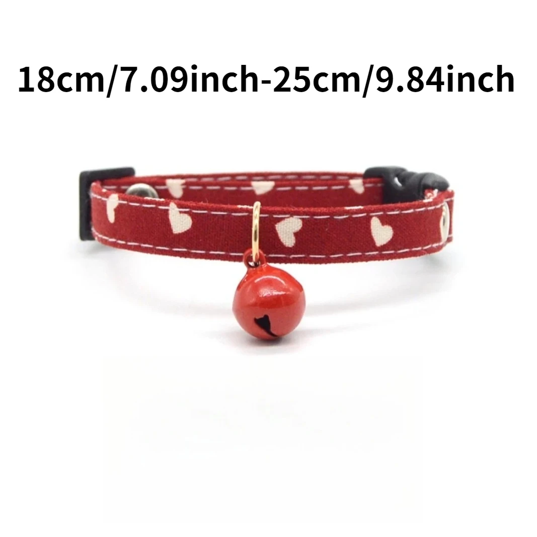10 Pcs/Lot Cute Red Pet Collar with Bells Kitten  Cat Collar  Kitten Accessories for Pets Cats