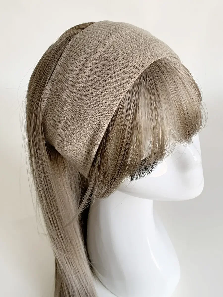 

Минималистичная вязаная повязка на голову для женщин и мужчин, ребристая повязка для волос, мягкая полиэстеровая повязка на все сезоны.