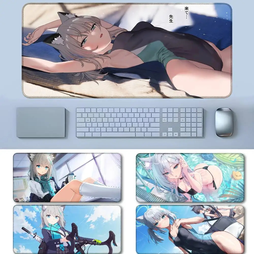 

Blue Archive Sunaookami Shiroko Mouse Pad Rubber Thicken Overlock Gaming Table Mat Office Computer Keyboard Pad PC Mousepad