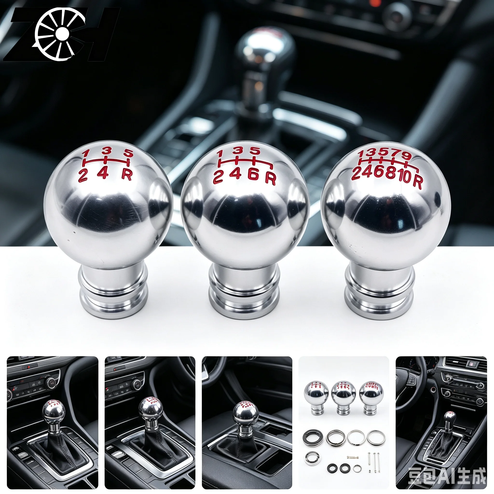 Car 5 10 Speed Aluminum Manual Gear Shift Knob Stick Gearstick Shifter Lever Fit For Honda Toyota Nissan Mitsubishi Ford