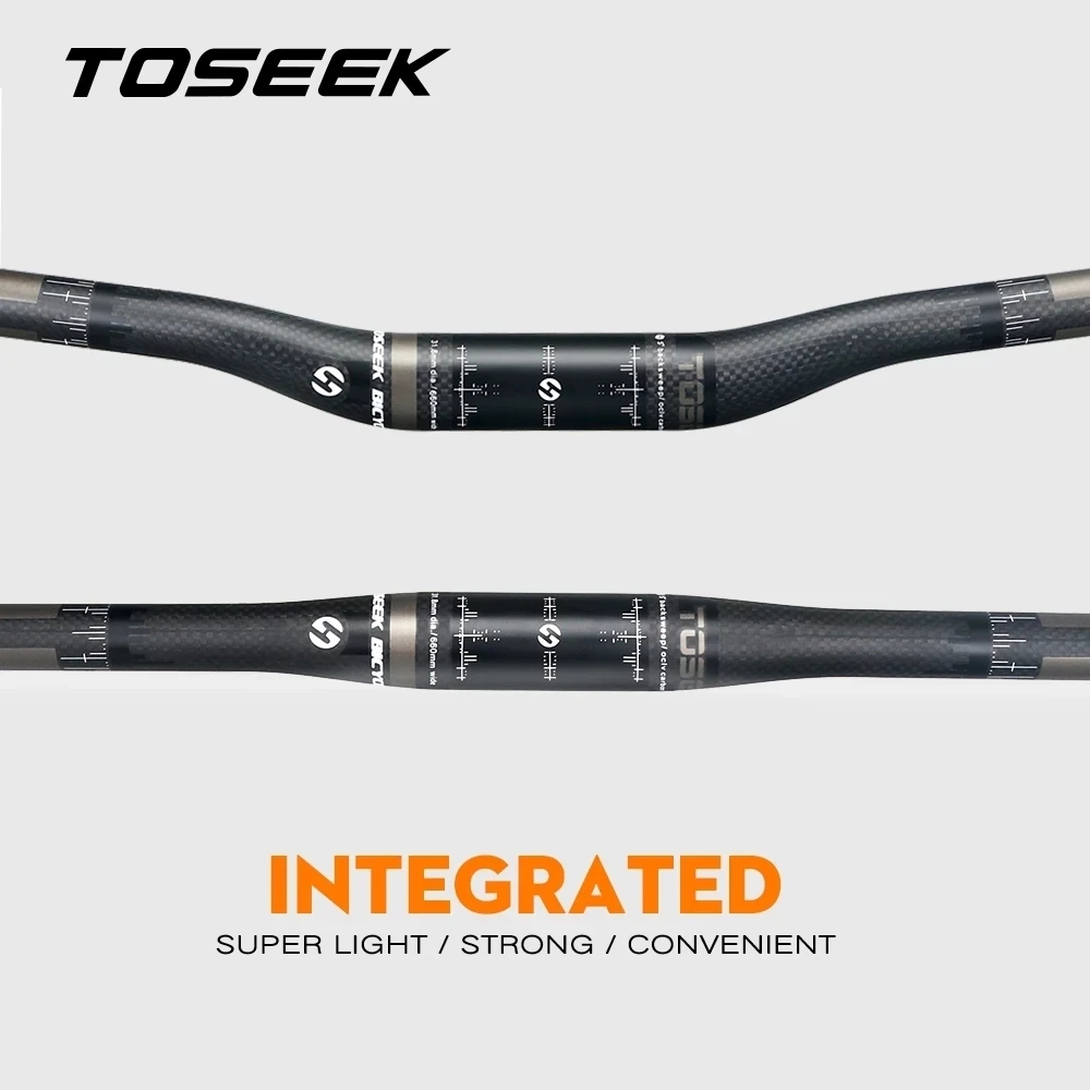 TOSEEK Matte 3K Carbon Handlebar 31.8mm Bike Mountain Handlebar Bicycle MTB Handle bar 580/600/620/640/660/700/720/740/760mm