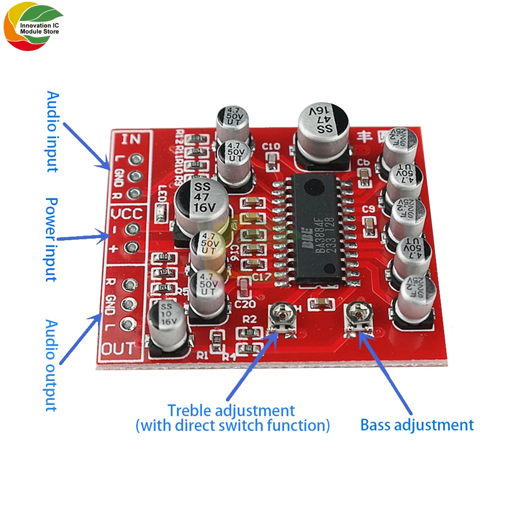 BA3884F soundboard front signal BBE sound effect exciter DIY module improves high and low bass clarity