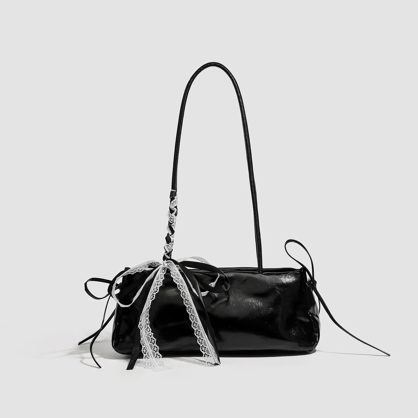Women New Bow Solid Luxe Chic Versatile Top Handle Shoulder Underarm Bowling Bag Commuter Daily
