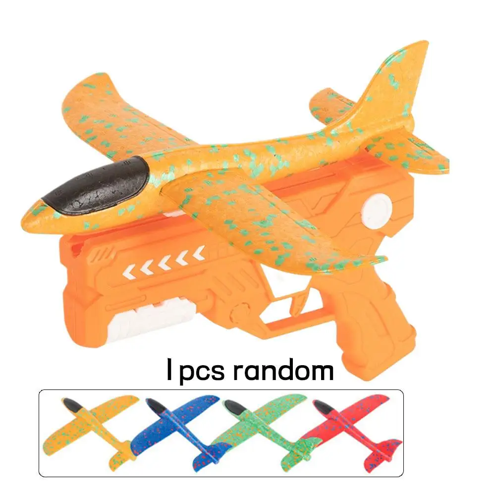 Children's Ejection Aircraft Toys Parent-child Outdoor Games Kids Glider Flight Flying Throw Foam Plane Shooting Flying Toy Gift