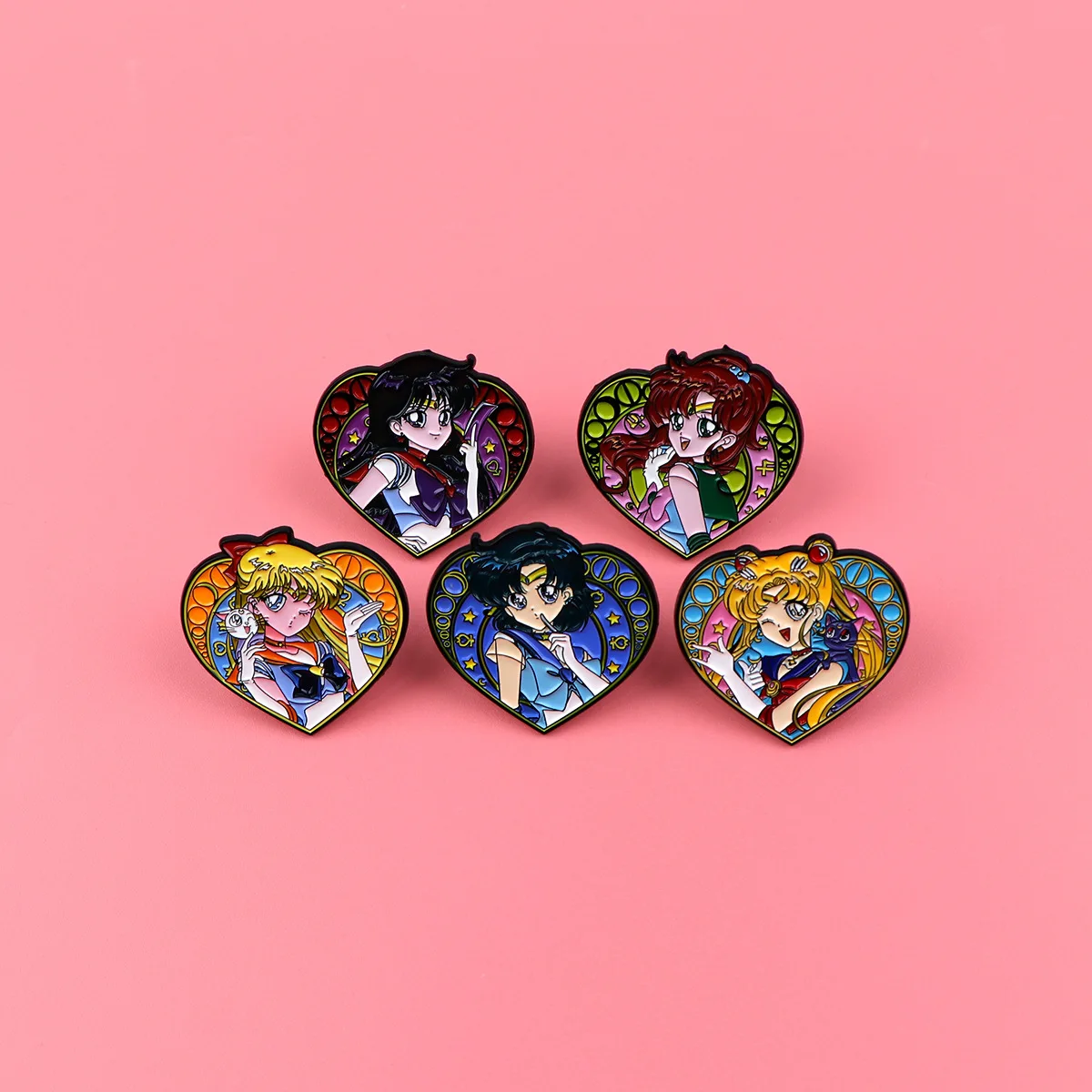 Anime Sailor Moon love Tsukino Usagi Chiba Mamoru Cosplay Props Metal Badge Pin Alloy Brooch Accessories Xmas Gift