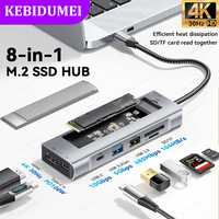 8-in-1 USB C Hub with Disk Storage Function M.2 SSD Hub USB C Docking Station Type-C to HDMI Adapter For PC Laptop Macbook Pro