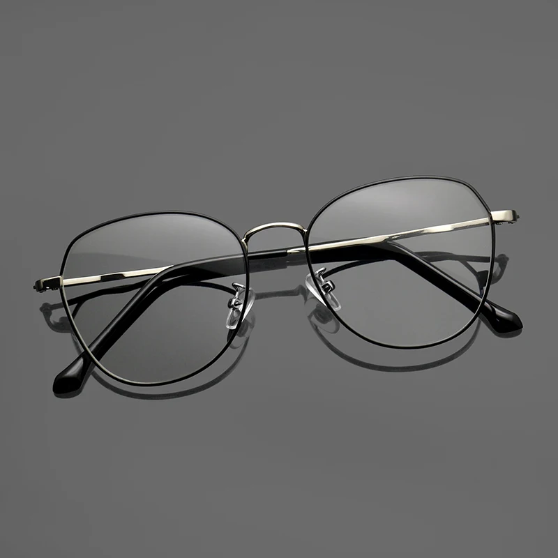 Metal Round Anti Blue Light Glasses Women Men Square Eyeglasses Frames Transparent Computer Glasses Eye Protection Spectacles