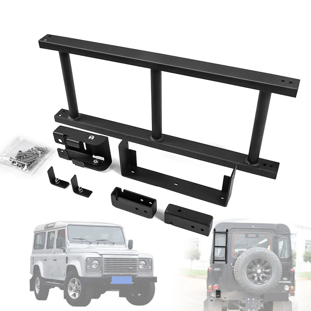 High Quality Metal Stairs Rear Tailgate Ladder With Rear Pedal for Classic Land Rover Defender 110 90