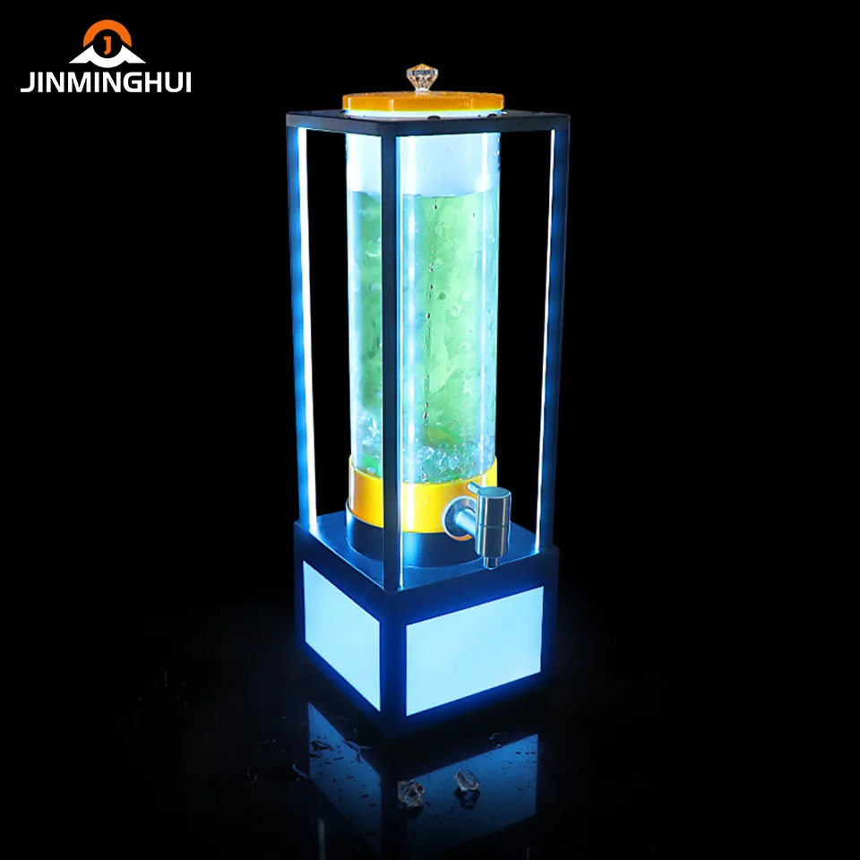 

Креативный новый акриловый диспенсер для напитков, 3 л, охладитель для пива, башня, материал ПК, светодиодная винная пушка для ночных клубов KTV