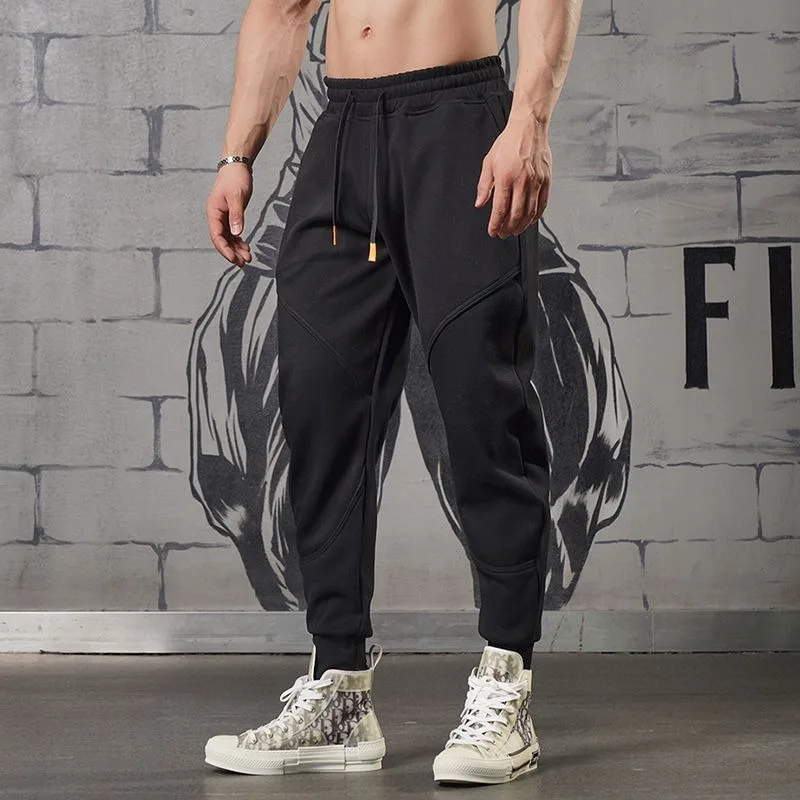 Men's Sports Trousers Heavyweight Autumn Winter Style Casual Sweatpants with Velvet Thickened Trousers