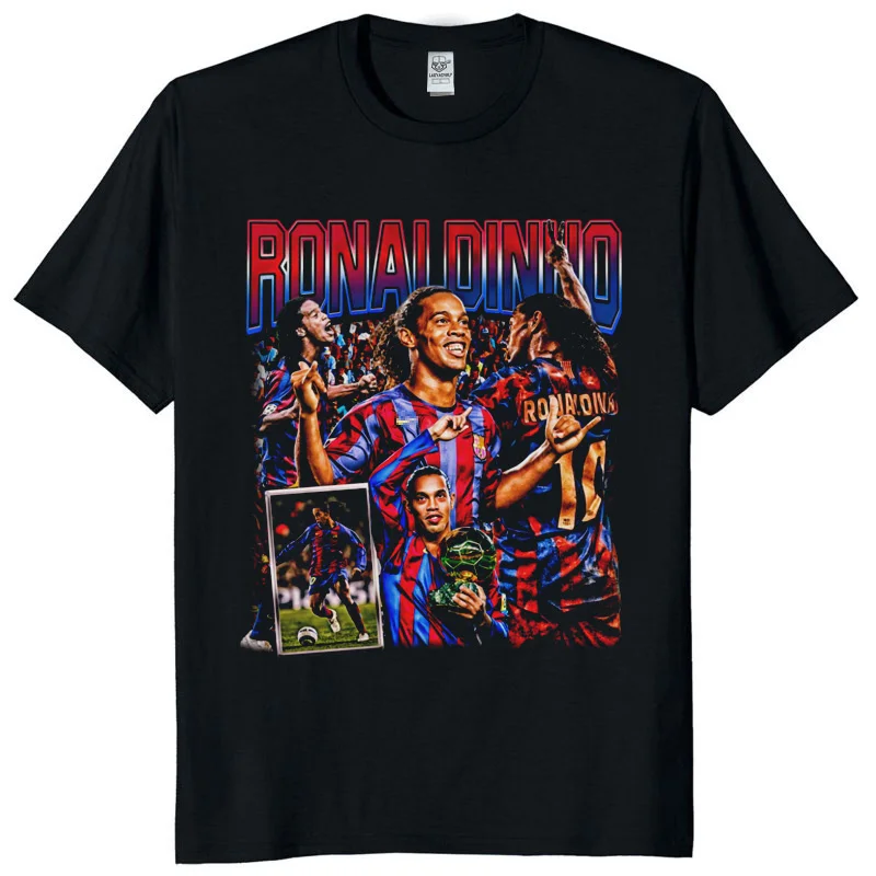 Camiseta de Fútbol para Hombre Ronaldinho 2026, Camiseta Conmemorativa del Barcelona, Camiseta de Verano Unisex de Manga Corta y Talla Grande
