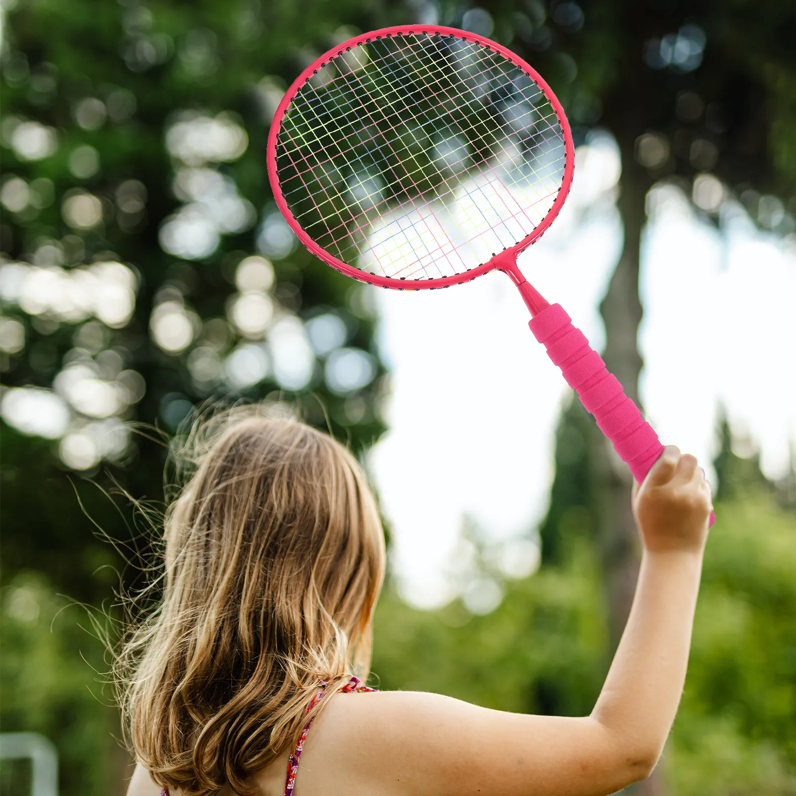 Badminton Set Garden - ชุดไม้แบดมินตันสำหรับเด็ก 1 ชุด ขนาดปลอดภัยและออกแบบตามหลักสรีรศาสตร์ พร้อมลูกแบดมินตัน เหมาะสำหรับใช้ในสวนหลังบ้านหรือสนามเด็กเล่น