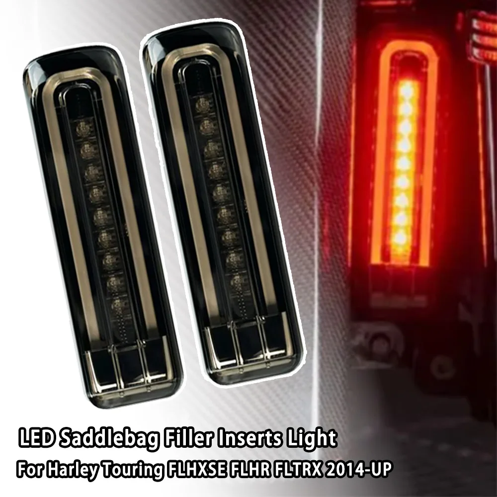 

Motorcycle Parts Filler Panel Brake Tail Lights LED Inserts Saddlebag Lamp for Harley Touring 2014-later FLHTCU FLHTCUL FLTRU