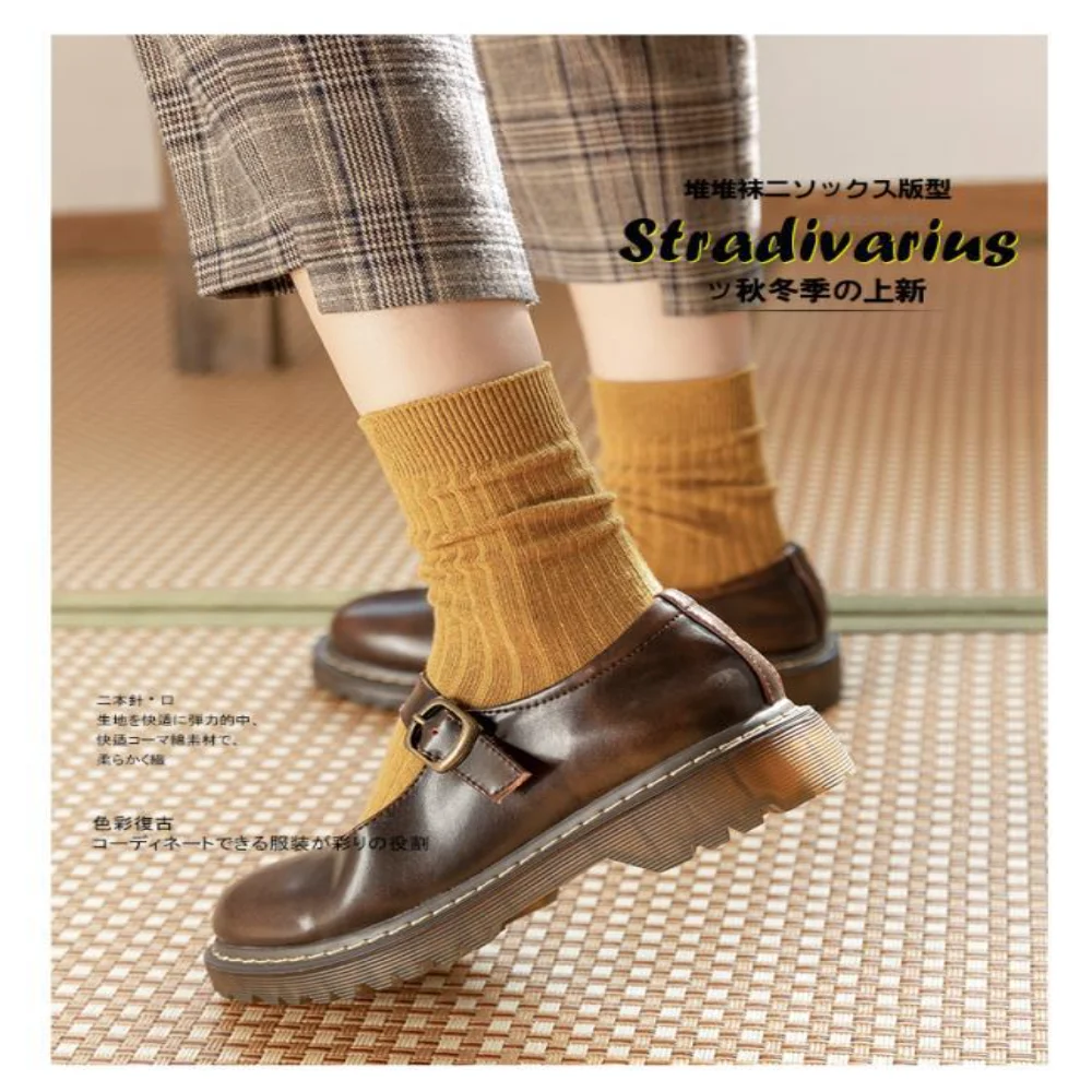 Носки-до-середины-икры-модные-зимние-носки-в-рубчик-толстые-шерстяные-носки-эластичные-ботинки-платья-зима