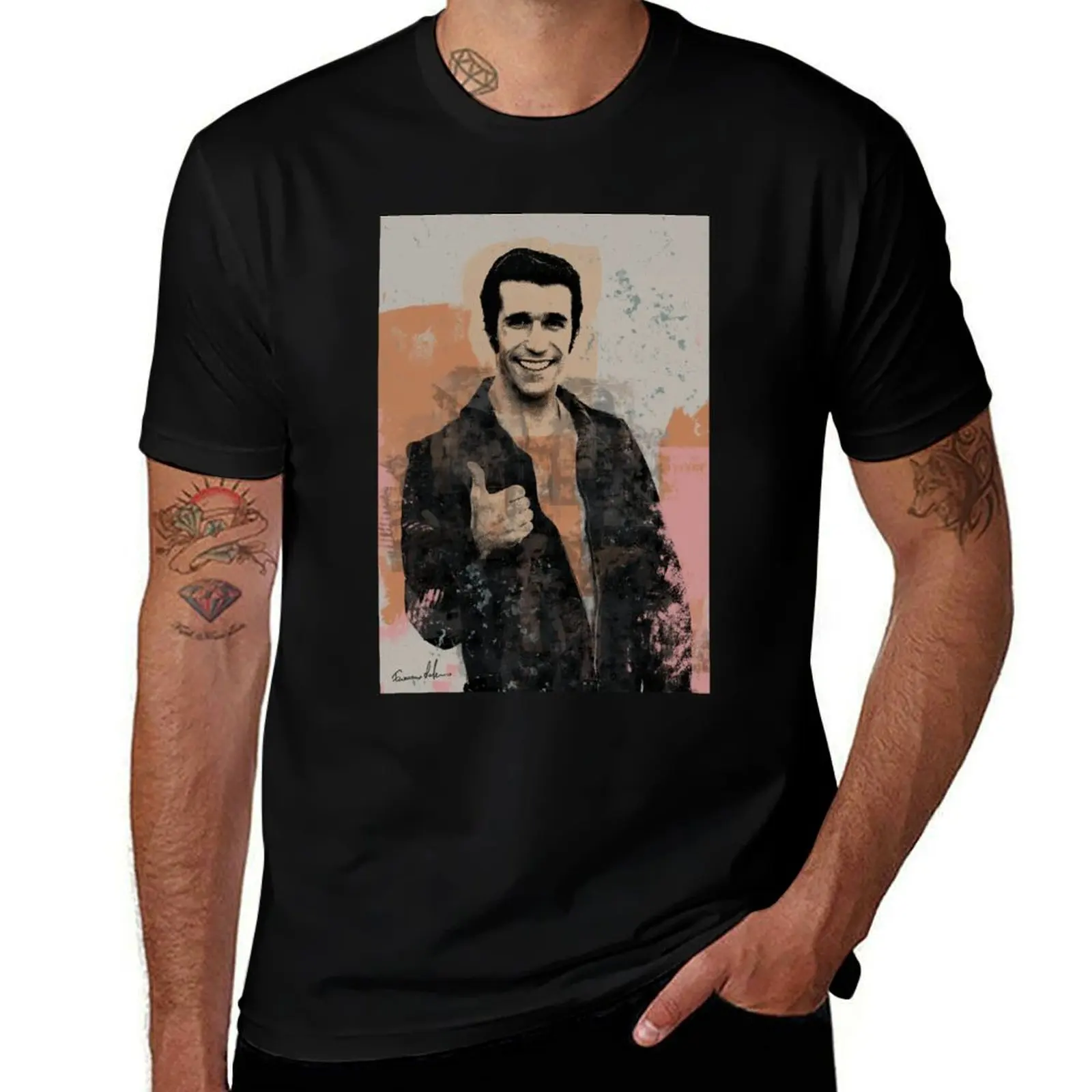 Fonzie T-Shirt custom shirt boys animal print heavy weight t shirts for men