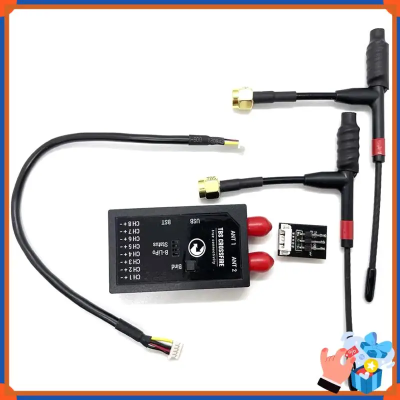 Receptor RC compacto TBS Crossfire 8CH Diversity RX de largo alcance Estabilidad de señal mejorada Compatible con múltiples modelos RC