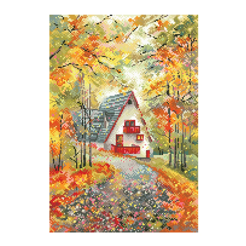 Autumn waltz cross stitch kit cotton thread 18ct 14ct 11ct unprint canvas stitching embroidery DIY