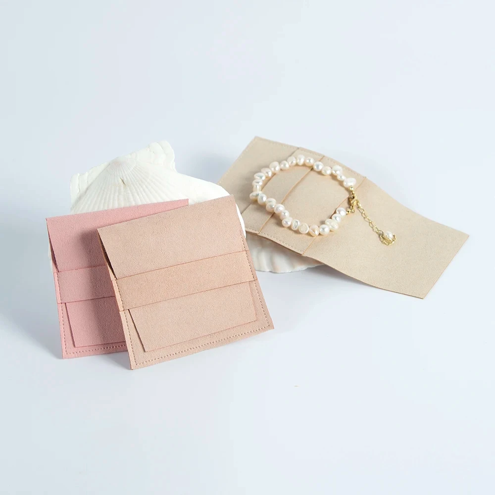 10 قطعة أكياس المجوهرات ستوكات الجلد المدبوغ مجوهرات حقيبة مغلف صغيرة مع حبل كيس التعبئة والتغليف للمجوهرات للخواتم حقائب هدايا الزفاف #4