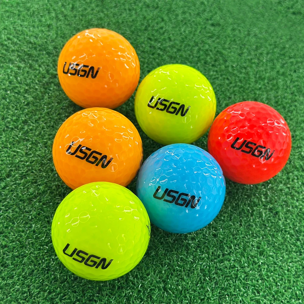 1 قطعة كرات ممارسة الغولف جولف طبقتين لعبة الكرة دائم 4 ألوان فائقة المسافة خط مساعدة الغولف لوازم رياضية هبوط السفينة #3