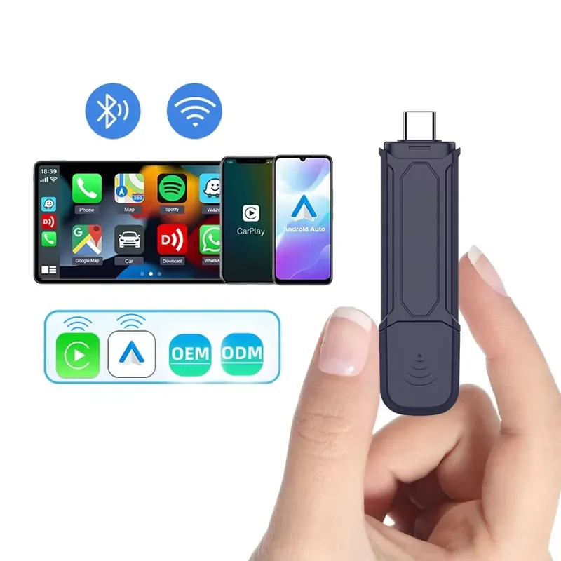 Carlinkit Android Auto Usb Carplay Dongle Dual Channel Mini Pro Car Play Motorcycle Adapter Wireless Carplay Box in the Car