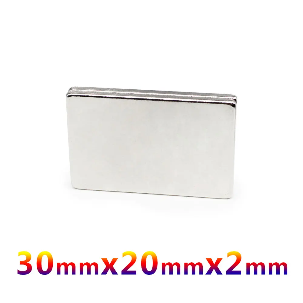 2/5/10/20/30/50PCS 30X20X2mm Quadrate Rare Earth Neodymium Magnet 30*20*2 Block Permanent Magnet 30x20x2 Strong Powerful Magnets