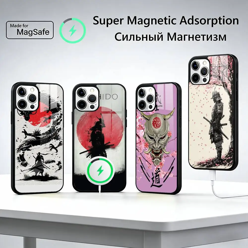 Personalized Japanese B-Bushido Phone Case For iPhone17,16,15,14,13,12,11 Plus,Pro Max, New Magnetic Wireless Charging