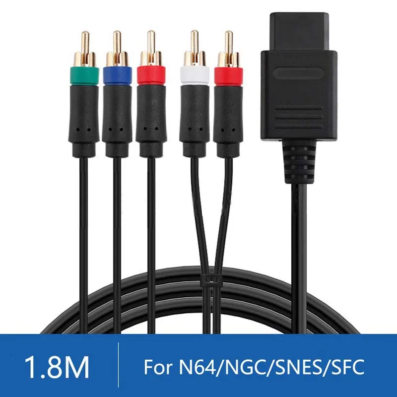 High Quality 1.8M AV cable for N64/NGC/SNES/SFC Cables TV Video Component Cable Cord Lead Wire Games Accessories