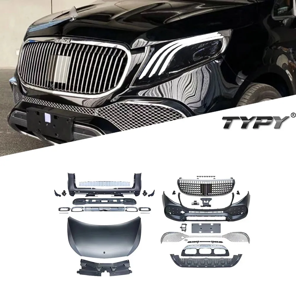 Car Styling BodyKit Front Rear Bumper For Mercedes Benz Vito V260 V250 Upgrade Modified to NEW Benz Maybach Styling Bodykit