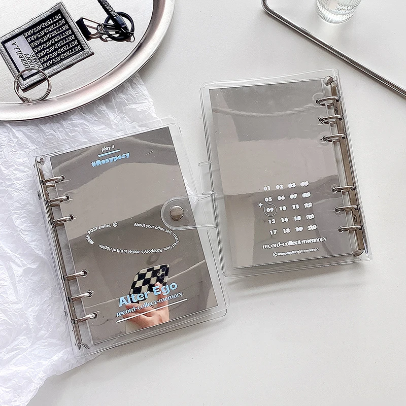 Mirror loose-leaf book simple ins wind hand account notebook 2022 schedule book note diary notebooks and journals