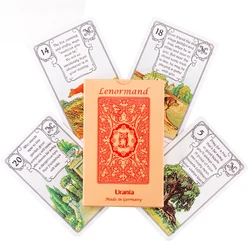 Lenormand urania-jmcレッドフクロウタロットデッキ、占いカード、難解なagm、オラクルカード、初心者、友人へのギフト