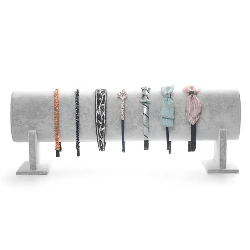 

Подставка-держатель из ПВХ для ободков для волос, ожерелий, украшений, органайзер для ювелирного магазина, элегантный, аккуратный, серый