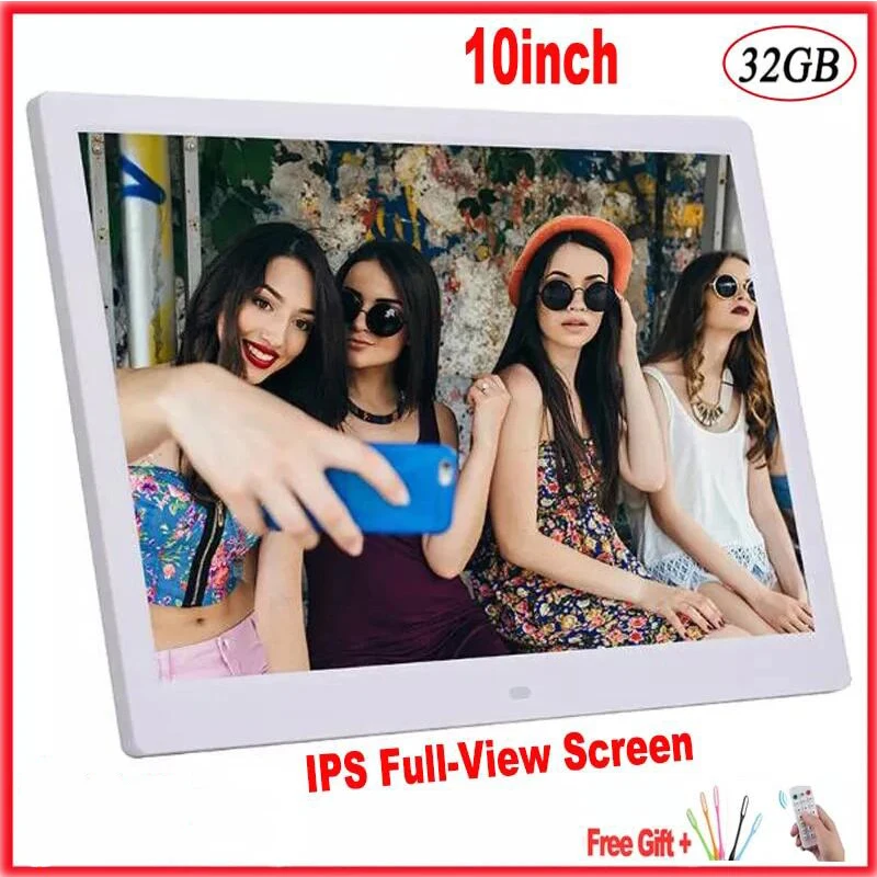 

10"Digital Picture Photo Frame IPS Full-View Screen Photo Album 1280*800 Clock Calendar Video Player good gift