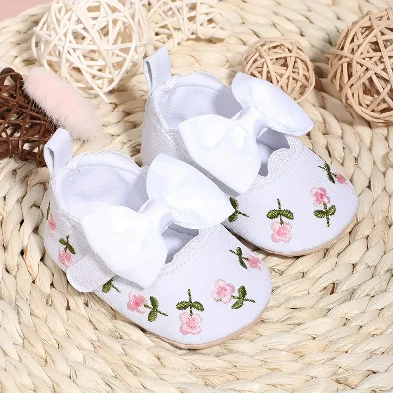 

Girls' Floral Princess Toddler Shoes, Soft Sole WalkingShoes,0-18 Months, Casual Wear Design, Spring/Autumn