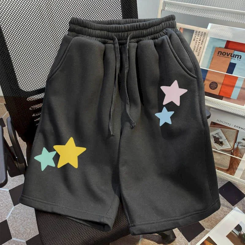 

Sporty A-line Shorts for Women Vintage Summer Korean Style Casual Elastic Waisted Sweat Pants Clothes for Women