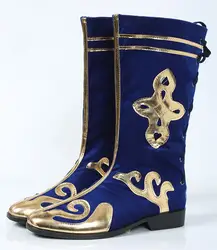 Men's Tibetan Mongolian Grassland Style Dance Boots National Dance Performance Shoes