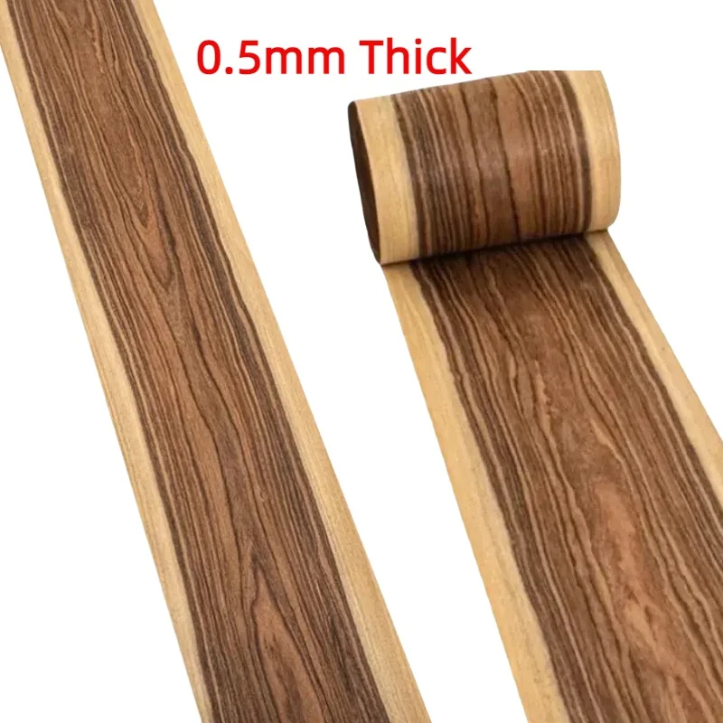 0.5mm Natural Rosewood Veneer with White Edge Wood Sheets for Tabletop Furniture DIY Supply Doors Decor Panels Veneer L:200x22cm