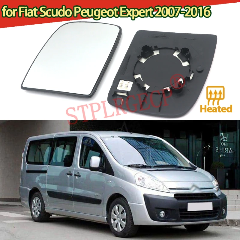 Driver Left Side Heated Wing Mirror Glass Angle Rearview Mirror with Base for Fiat Scudo Peugeot Expert 2007-2016
