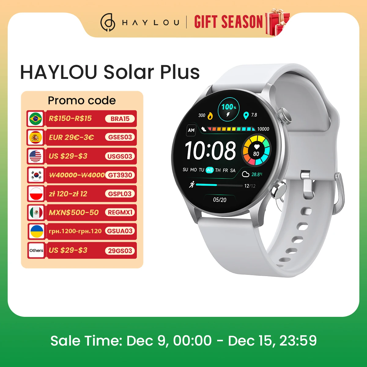 HAYLOU Solar Plus RT3 Smartwatch 466*466 Pixels 1.43\