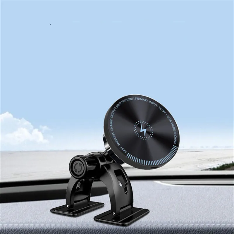 15W Magnetic Car Macsafe Wireless Charger Holder Magsafe Car Mount Charger Dash Wireless Charging For iPhone 17 16 15 Samsung