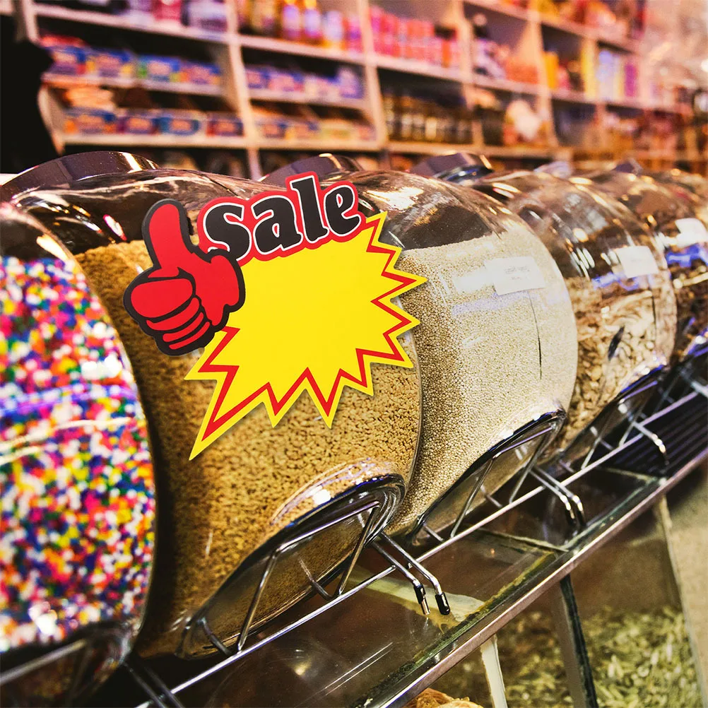 Etichette prezzo da 200 pezzi Segni di vendita vuoti per negozi al dettaglio Etichette prezzi supermercati Cartoncino giallo Display su carta