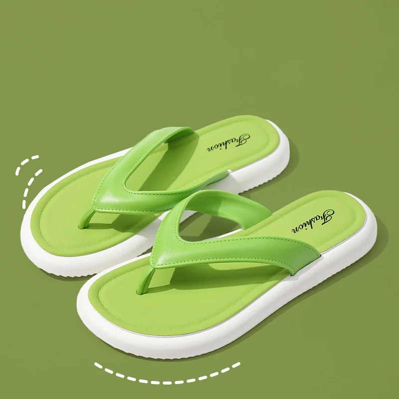 Flip-flops female summer wear fashion thick bottom home indoor bath non-slip soft bottom new flip-flops