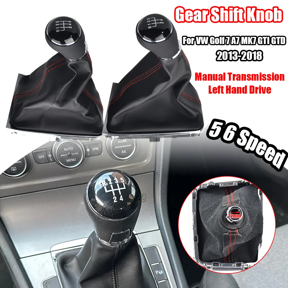 Manual Gear Shift Knob Stick Lever 5 6 Speed Fit For Volkswagen VW Golf 7 A7 MK7 VII For GTI GTD 2013-2017 With Dust-Proof Boots